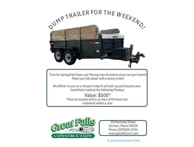 Dumpster Trailer for the Weekend!