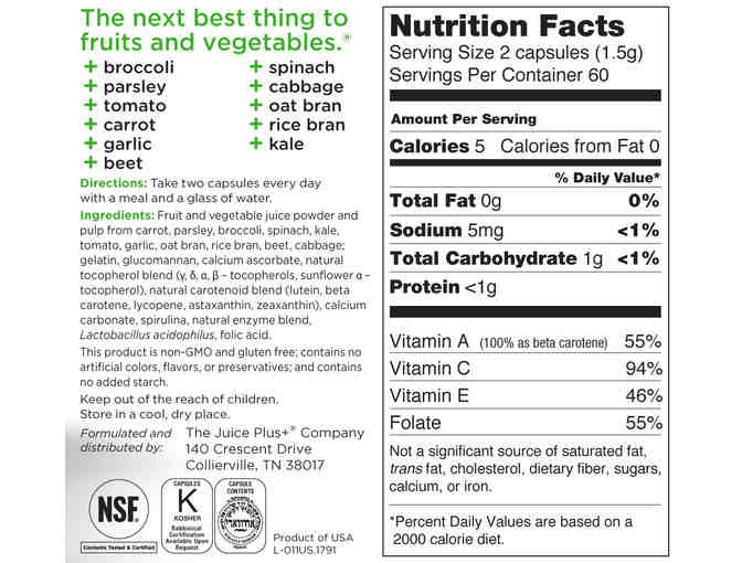 Juice Plus Orchard and Garden Blend Capsules - 4 Month Supply