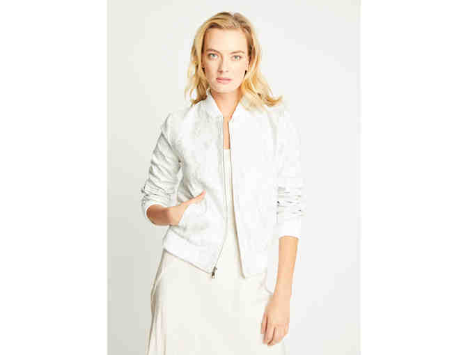 Choice of Gold or Silver Snake Denim Bomber Jacket