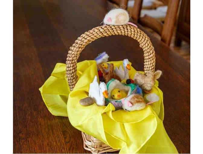 Easter Basket Full of Adorable Felted Creatures