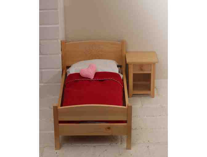 Hand Crafted Dolls' Bedroom Set + 2 Cute Heart-shaped Pillows