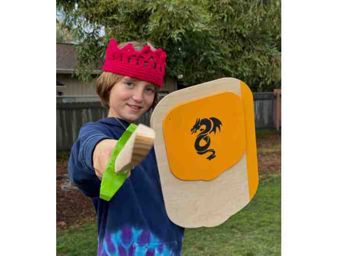 Enchanted Village Faire Experience: SWORD, SHIELD, EVF SHIRT + TICKETS for TWO Lucky Kids!
