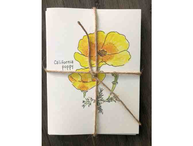 A Bundle of Hand-Painted Floral Notecards from SBS Alum Emaline (Lot #2)