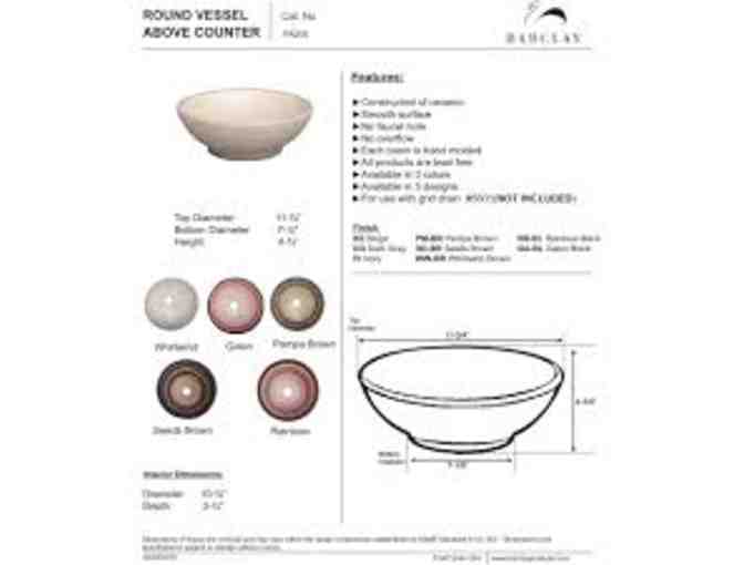 Barclay Fango Ceramic Circular Bathroom Sink - beige, 12'