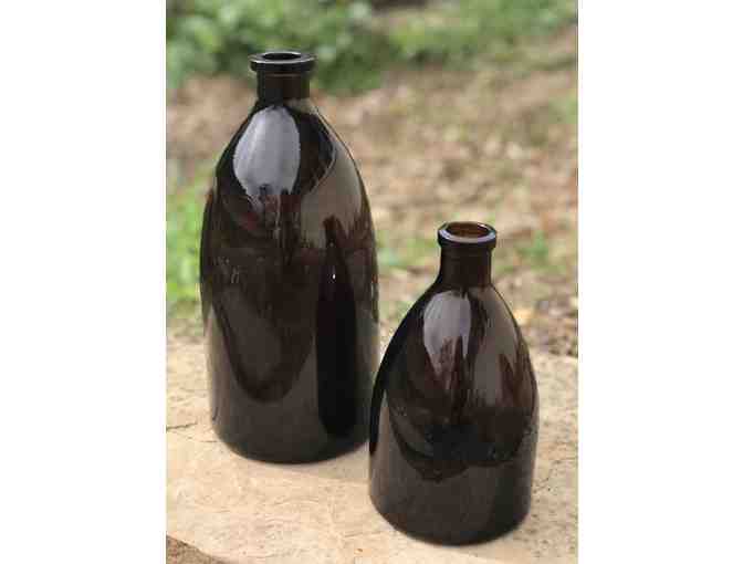 Amber Brown Glass Vases
