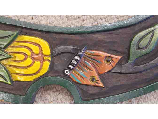 Hand Carved and Painted Wooden Frame