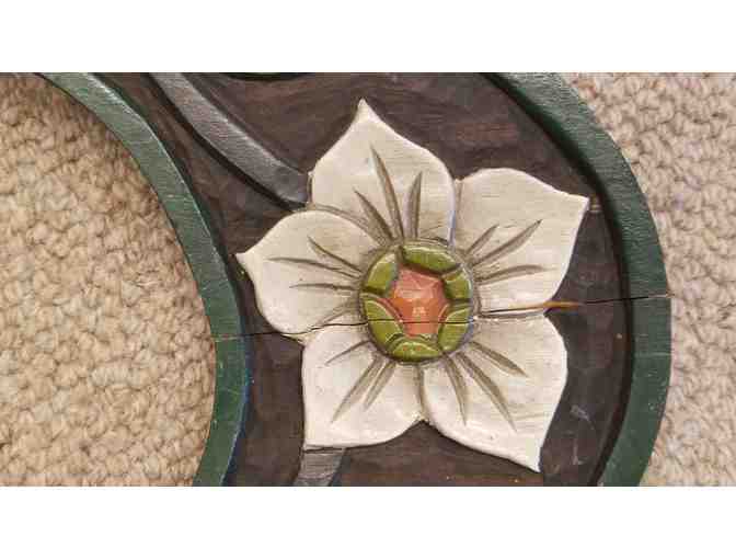 Hand Carved and Painted Wooden Frame