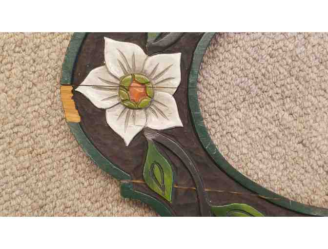Hand Carved and Painted Wooden Frame