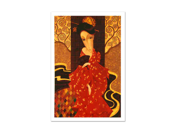 Sergey Smirnov mixed media on canvas 'Geisha In Red'