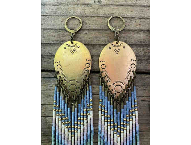 Earrings 'Caterina' Hand Stamped - handwoven by Dancing Willow Design