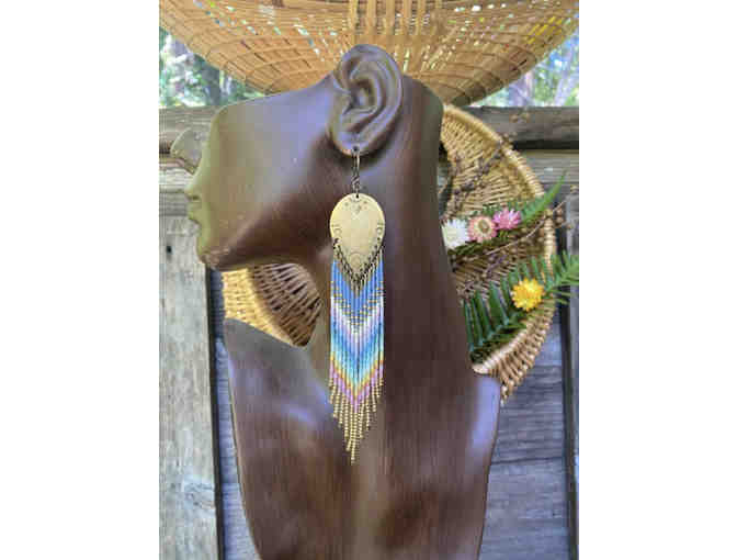 Earrings 'Caterina' Hand Stamped - handwoven by Dancing Willow Design