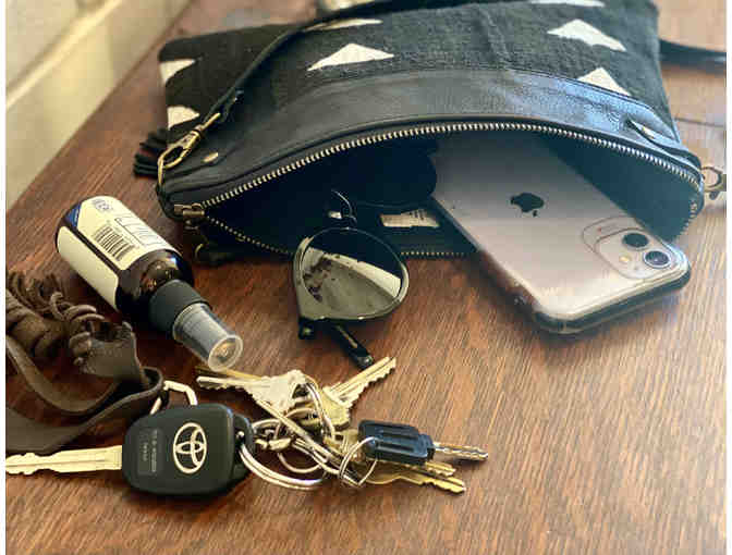 Mudcloth and Leather Handbag - Angeline Apparel