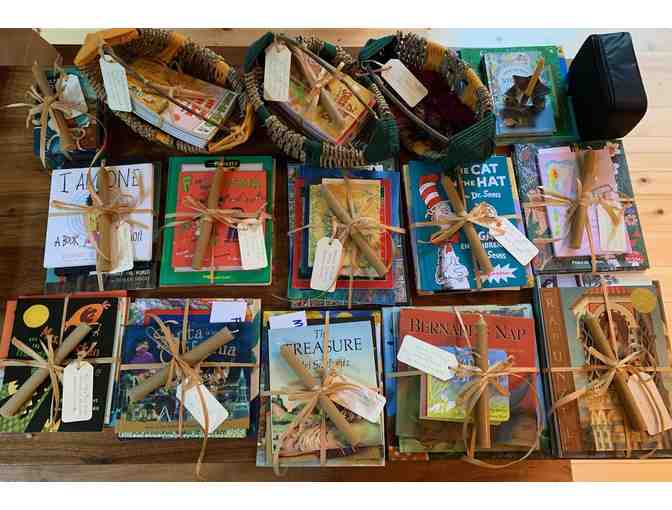 1st Readers Collection (8 books) , Handwoven Basket and Beeswax Candle