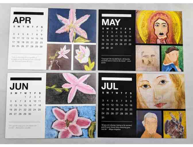 Class 7 - Inspired Artwork Desk Calendar on Wood Stand