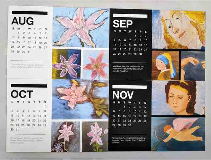 Class 7 - Inspired Artwork Desk Calendar on Wood Stand