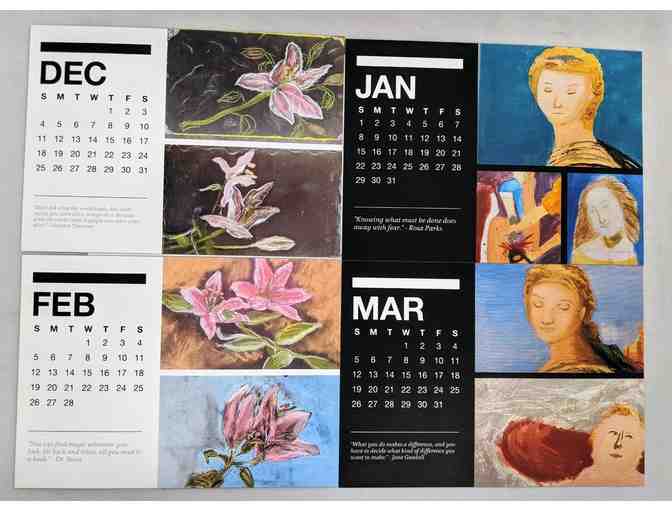 Class 7 - Inspired Artwork Desk Calendar on Wood Stand