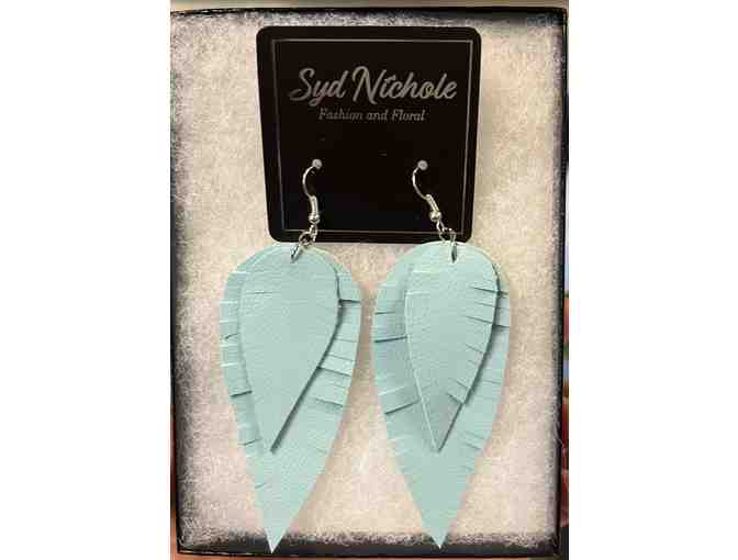 Jean Jacket and Blue Earrings