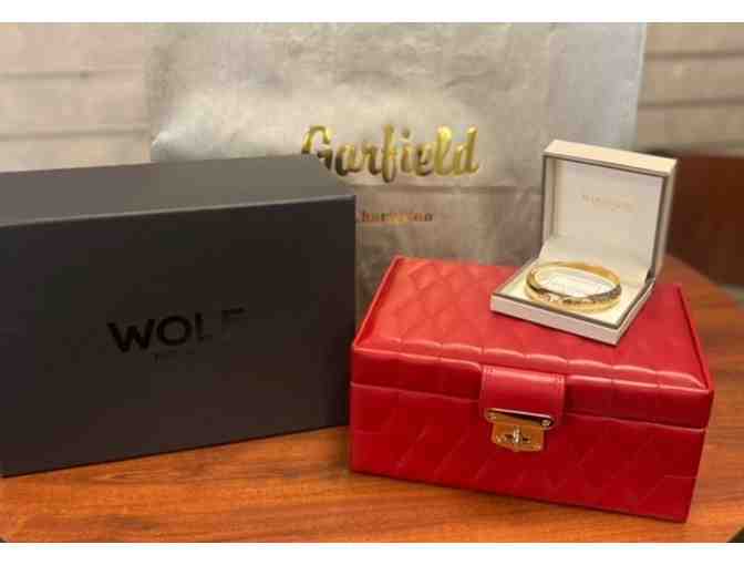 Marathon 14K Gold Filled Bangle Bracelet and Wolf Jewelry Box