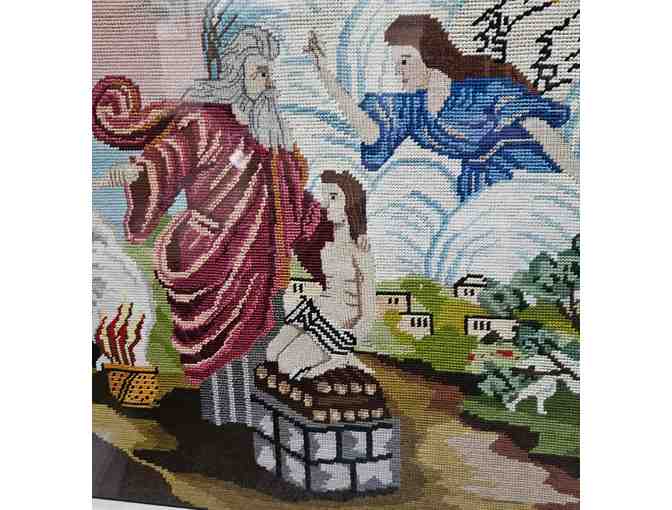 Framed needlepoint - Abraham and Isaac