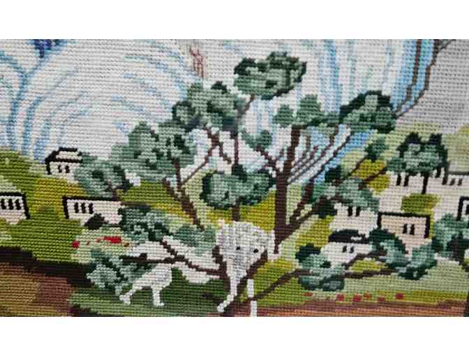 Framed needlepoint - Abraham and Isaac