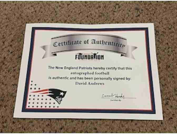 Patriots Football Autographed by Center David Andrews