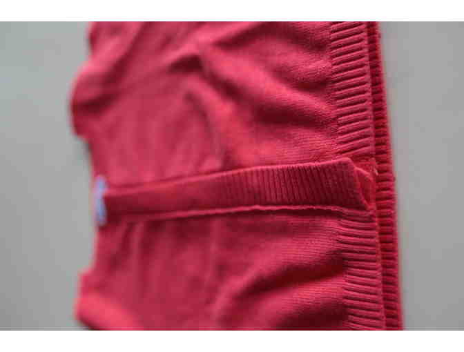 Jacadi Red Cropped Cardigan with Hidden Buttons (Size 10)