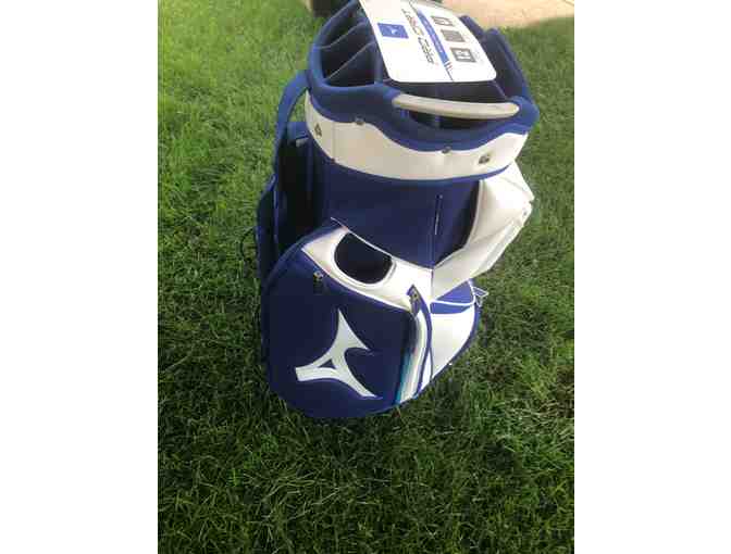 Mizuno Pro Cart Bag - Royal-White, with 12 pockets