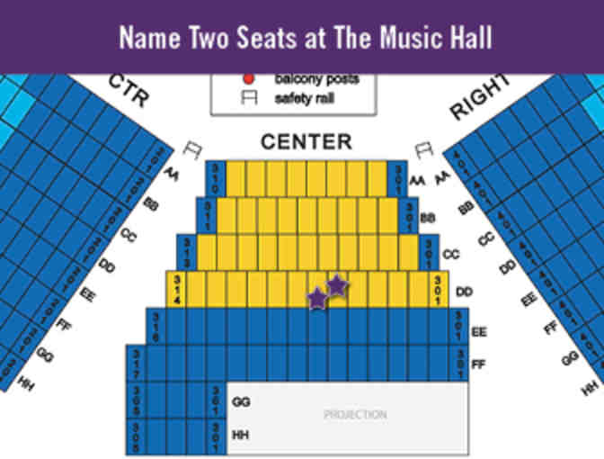 Name TWO Seats in The Music Hall Historic Theater