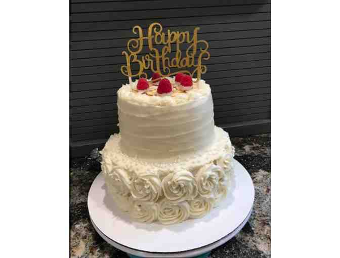 Custom Two-Tier Cake and Cupcakes from Gigi's Mini Cakes