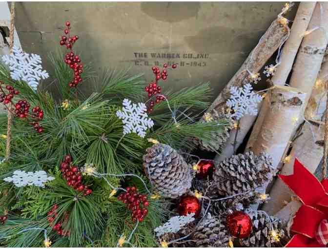 Trunk with Fresh Greens and White Birch