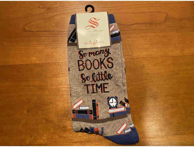 Silver Unicorn Gift Card, Plus Book-Lover's Socks, in a Gift Bag