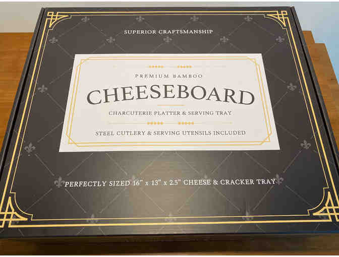 Bamboo Cheese/Charcuterie Board with Knife Set and Accessories