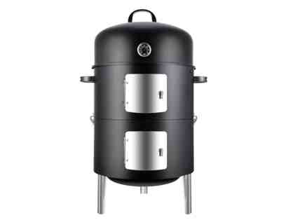 Steel Smoker and Round BBQ Grill Combo