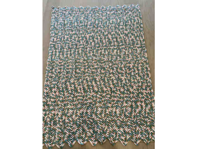 Afghan in Beautiful Colors and Zig-Zag Pattern