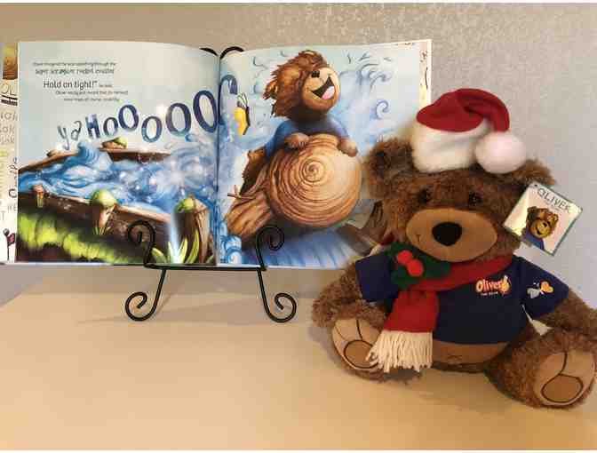 Oliver & Hope's Amusing Adventure - Hardcover with Holiday Edition Oliver the Bear Plush