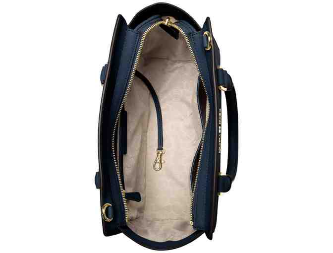Michael Kors: Selma Saffiano Leather Medium Satchel - Color is Admiral