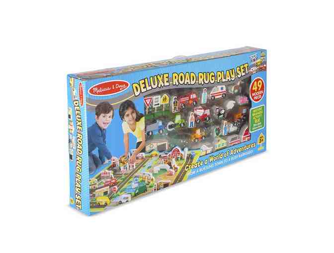 Melissa & Doug - Deluxe Road Rug Playset - Activity Rug w/ Wooden Play Pieces (ages 3+)