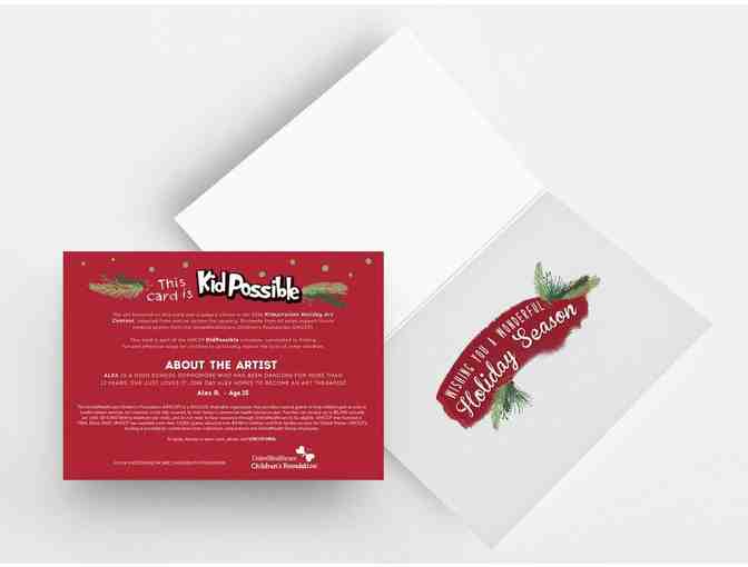 Holiday Card - Happy Holidays - By Alex - 5x7 - 12 Pack