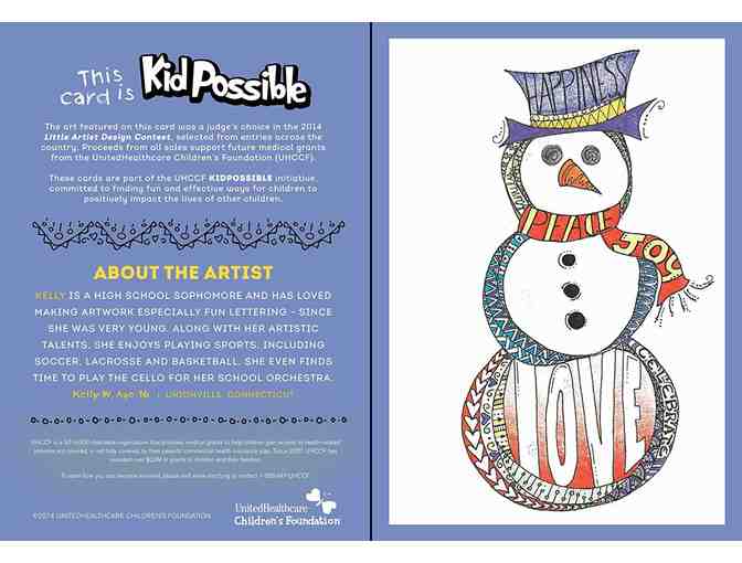Holiday Card - Snowman Word Art - By Kelly - 5x7 - 12 Pack