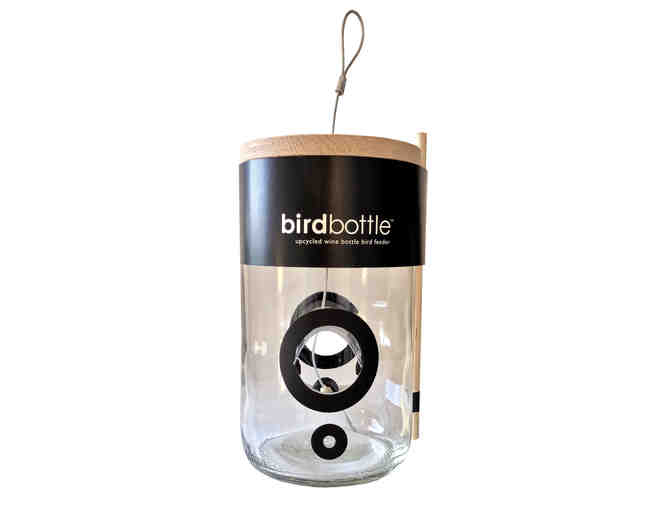 Bird Bottle Feeder handmade from a wine bottle