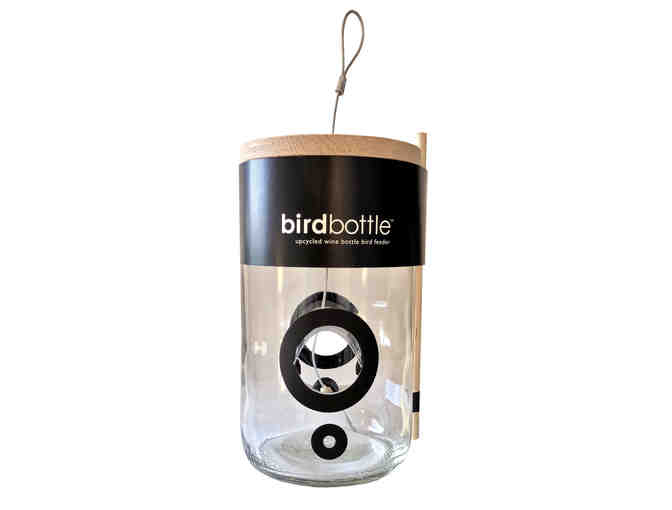 Bird Bottle Feeder handmade from a wine bottle