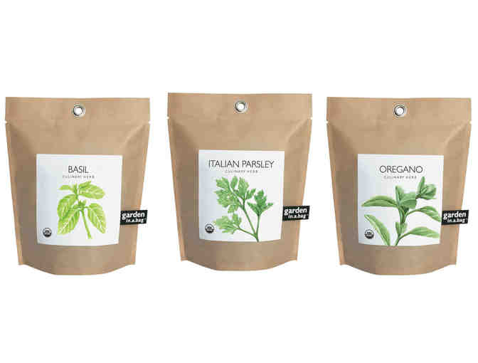 Set of 3 Garden-in-a-Bag (Organic: Basil, Italian Parsley, and Oregano)