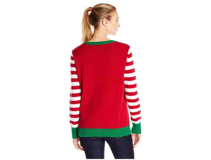 Women's Size Large - Ugly Christmas Sweater with Multi-Colored LED Flashing Lights W/Hat