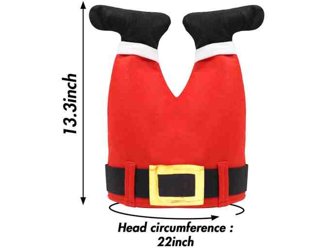 Men's RAISEVERN Ugly Christmas Sweater- Size Large and Santa Pants Hat