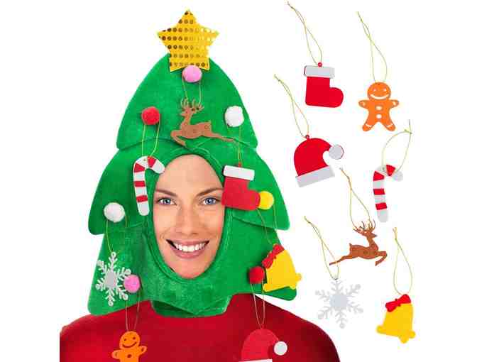 Women's Size Large - Ugly Christmas Sweater with Multi-Colored LED Flashing Lights W/Hat