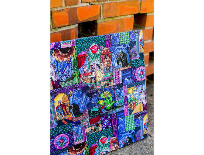 Handmade Beauty & the Beast Fabric Wrapped Canvas