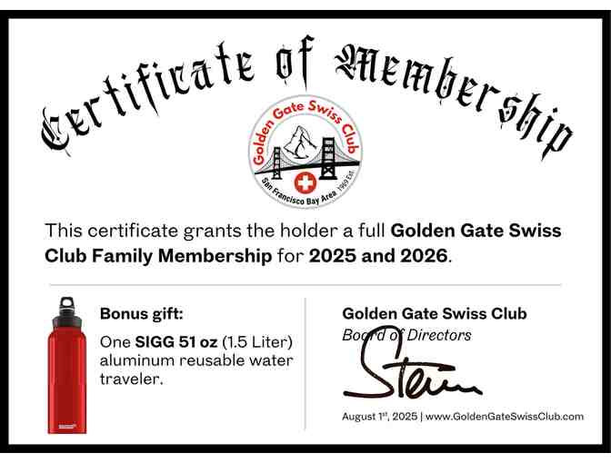 Golden Gate Swiss Club (GGSC) Membership - Photo 1