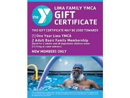 YMCA (1) YEAR 2 ADULT BASIC FAMILY MEMBERSHIP