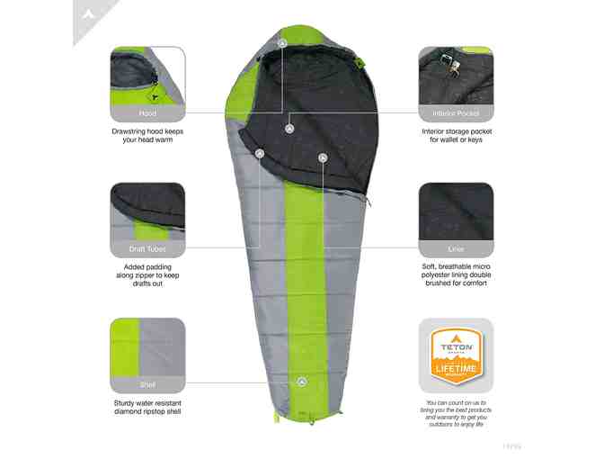 TETON Sports Tracker 5 Lightweight Mummy Sleeping Bag