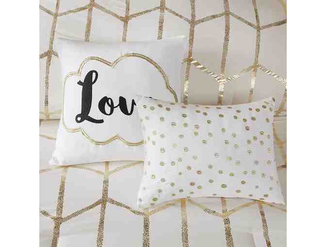 Intelligent Design Raina Comforter Set, Full/Queen, Ivory/Gold